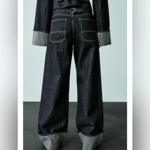 Zara Jeans Baggy Dark Wash with Buckle